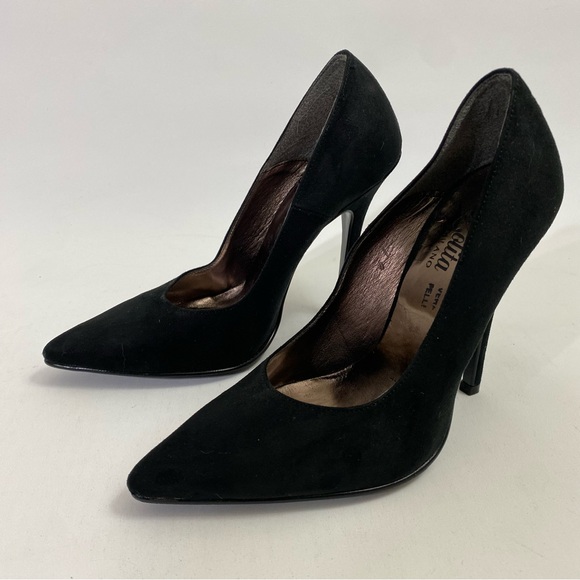 Lolita Milano Black Suede Pumps Stiletto Heels 8 / 38 - Picture 10 of 15